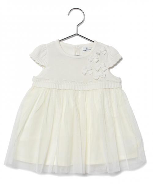 組曲 レース×ソフトチュールワンピース　 フォーマル130 卒業式入学式 ワンピース 「UVカット」「110-140cm」セーラーレース ワンピース キッズ 子供服 女の子