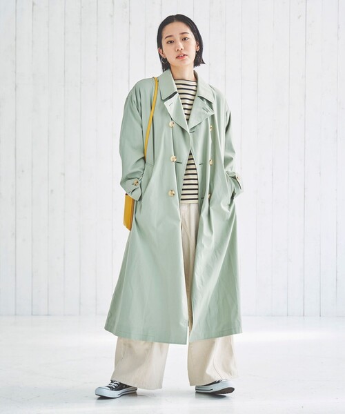 coen（コーエン）の「ルーズトレンチコート（トレンチコート・レディース・オリーブ/ベージュ・L/S/M）」の12枚目の写真