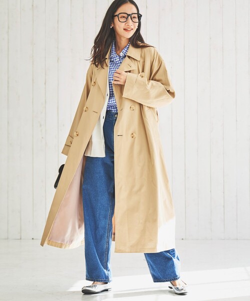 coen（コーエン）の「ルーズトレンチコート（トレンチコート・レディース・オリーブ/ベージュ・L/S/M）」の10枚目の写真