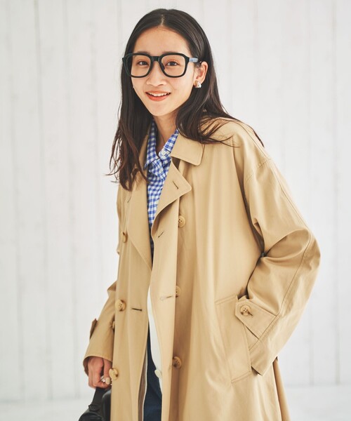 coen（コーエン）の「ルーズトレンチコート（トレンチコート・レディース・オリーブ/ベージュ・L/S/M）」の9枚目の写真