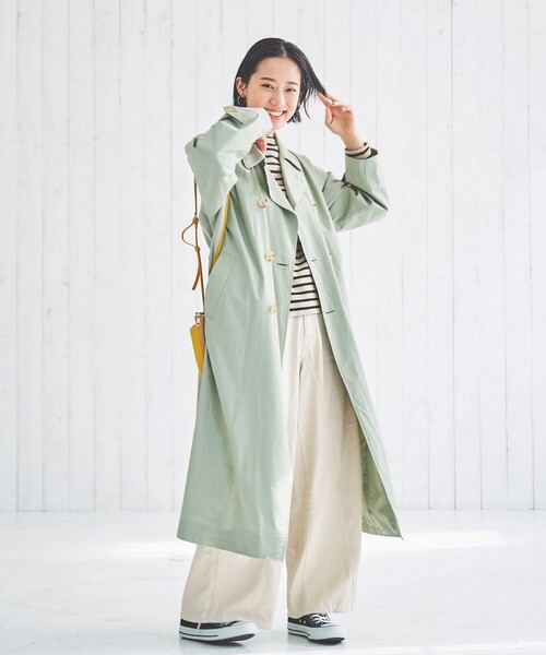 coen（コーエン）の「ルーズトレンチコート（トレンチコート・レディース・オリーブ/ベージュ・L/S/M）」の7枚目の写真