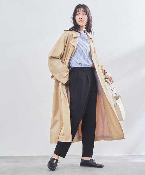 coen（コーエン）の「ルーズトレンチコート（トレンチコート・レディース・オリーブ/ベージュ・L/S/M）」の20枚目の写真