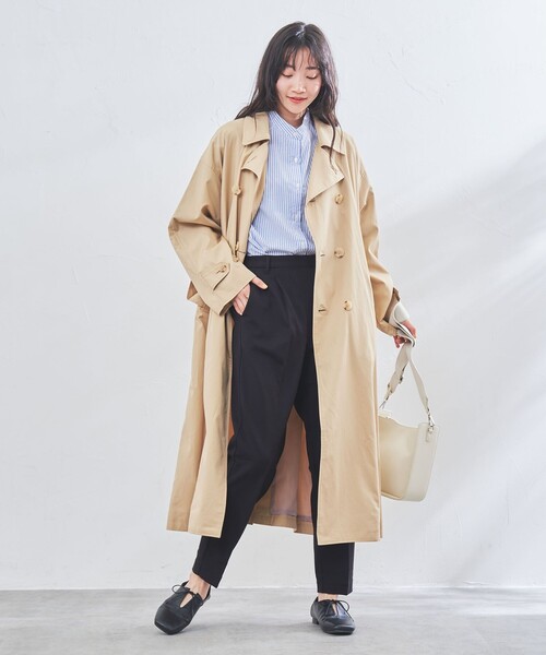 coen（コーエン）の「ルーズトレンチコート（トレンチコート・レディース・オリーブ/ベージュ・L/S/M）」の18枚目の写真