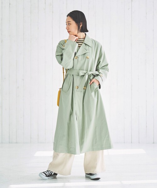 coen（コーエン）の「ルーズトレンチコート（トレンチコート・レディース・オリーブ/ベージュ・L/S/M）」の17枚目の写真