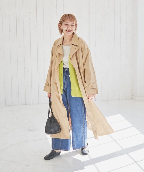 coen（コーエン）の「ルーズトレンチコート（トレンチコート・レディース・オリーブ/ベージュ・L/S/M）」の14枚目の写真