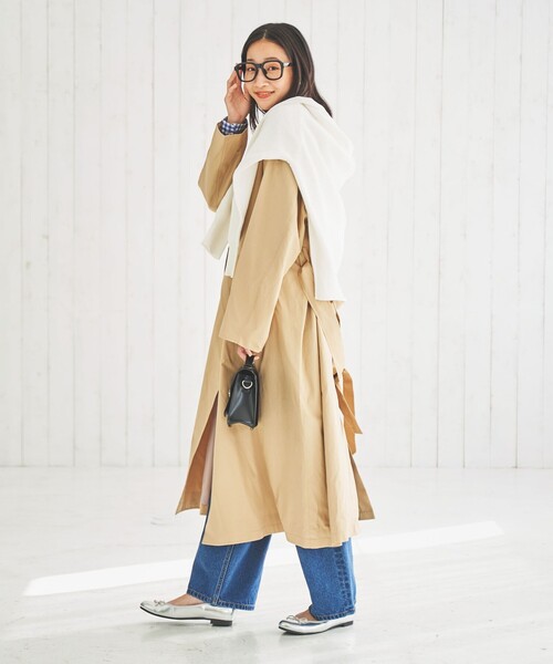 coen（コーエン）の「ルーズトレンチコート（トレンチコート・レディース・オリーブ/ベージュ・L/S/M）」の21枚目の写真