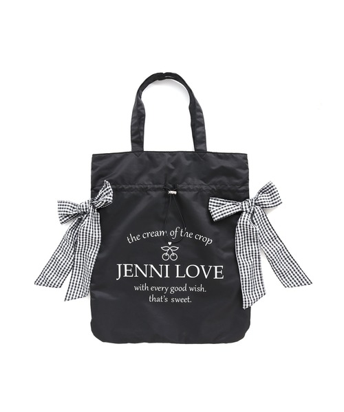 JENNI love（ジェニィラブ）の「ダブルリボントートバッグ（トートバッグ・キッズ・ブラック・F）」の3枚目の写真