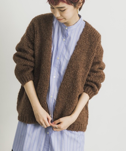 TRICOTS JEAN MARC（トリコットジーンマルク）の「TRICOTS JEAN MARC　ニットカーディガン（カーディガン/ボレロ・レディース・ホワイト/ブラウン/ライトピンク・FREE）」の4枚目の写真