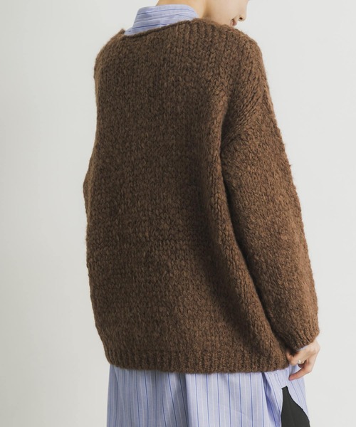 TRICOTS JEAN MARC（トリコットジーンマルク）の「TRICOTS JEAN MARC　ニットカーディガン（カーディガン/ボレロ・レディース・ホワイト/ブラウン/ライトピンク・FREE）」の5枚目の写真