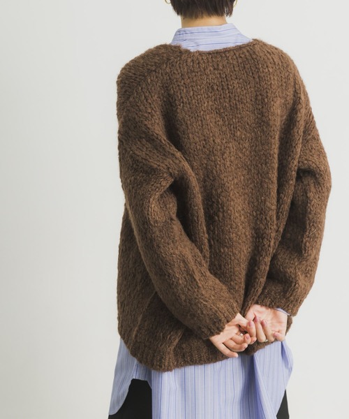 TRICOTS JEAN MARC（トリコットジーンマルク）の「TRICOTS JEAN MARC　ニットカーディガン（カーディガン/ボレロ・レディース・ホワイト/ブラウン/ライトピンク・FREE）」の6枚目の写真