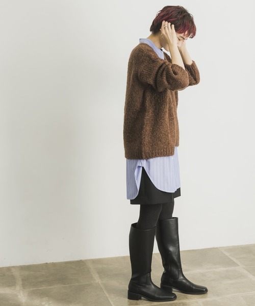 TRICOTS JEAN MARC（トリコットジーンマルク）の「TRICOTS JEAN MARC　ニットカーディガン（カーディガン/ボレロ・レディース・ホワイト/ブラウン/ライトピンク・FREE）」の8枚目の写真