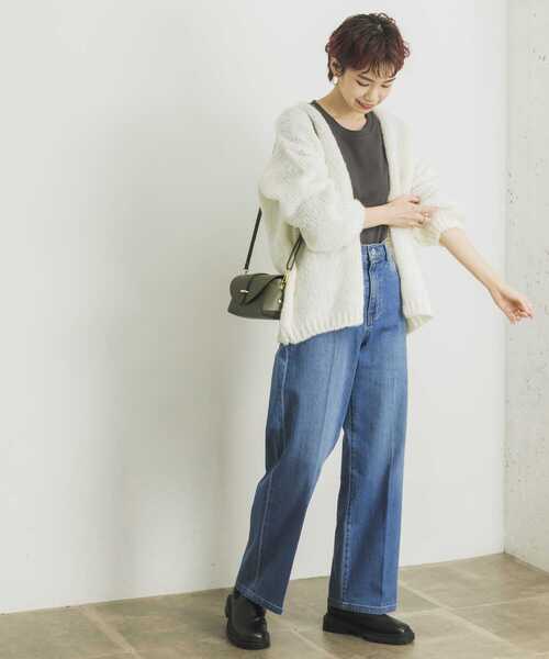 TRICOTS JEAN MARC（トリコットジーンマルク）の「TRICOTS JEAN MARC　ニットカーディガン（カーディガン/ボレロ・レディース・ホワイト/ブラウン/ライトピンク・FREE）」の12枚目の写真