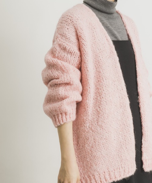 TRICOTS JEAN MARC（トリコットジーンマルク）の「TRICOTS JEAN MARC　ニットカーディガン（カーディガン/ボレロ・レディース・ホワイト/ブラウン/ライトピンク・FREE）」の14枚目の写真