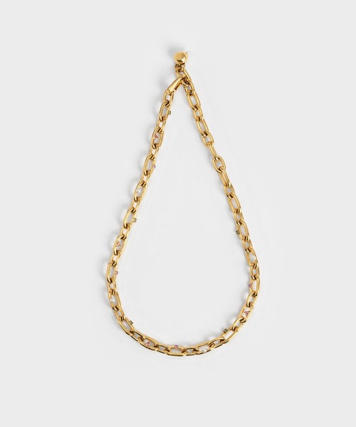 CHARLES & KEITH（チャールズ & キース）の「チェーンリンク マティーニネックレス（ネックレス・レディース・ゴールド系その他/アイボリー/ライラック・FREE）」の2枚目の写真