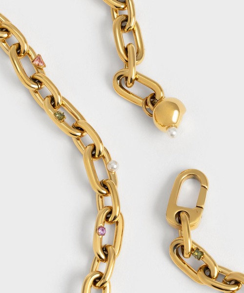 CHARLES & KEITH（チャールズ & キース）の「チェーンリンク マティーニネックレス（ネックレス・レディース・ゴールド系その他/アイボリー/ライラック・FREE）」の8枚目の写真