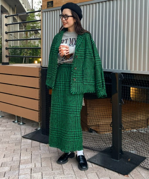RODEO CROWNS WIDE BOWL(ロデオクラウンズワイドボウル)の「TWEEDナロースカート(スカート・レディース・ブラック系その他/グリーン系その他・FREE)」の5枚目の写真