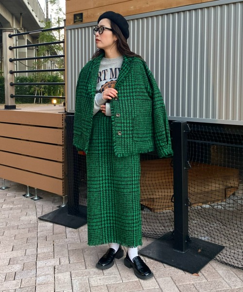 RODEO CROWNS WIDE BOWL(ロデオクラウンズワイドボウル)の「TWEEDナロースカート(スカート・レディース・ブラック系その他/グリーン系その他・FREE)」の6枚目の写真