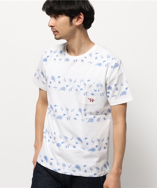 OUTLET(アウトレット)の「【CIAOPANIC TYPY】POC総柄ボーダーTEE(Tシャツ/カットソー・メンズ・ネイビー/ホワイト・LARGE/MEDIUM)」の2枚目の写真
