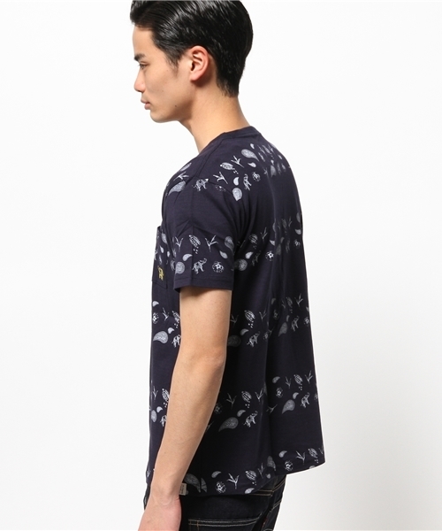 OUTLET(アウトレット)の「【CIAOPANIC TYPY】POC総柄ボーダーTEE(Tシャツ/カットソー・メンズ・ネイビー/ホワイト・LARGE/MEDIUM)」の4枚目の写真