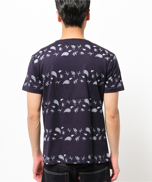 OUTLET(アウトレット)の「【CIAOPANIC TYPY】POC総柄ボーダーTEE(Tシャツ/カットソー・メンズ・ネイビー/ホワイト・LARGE/MEDIUM)」の5枚目の写真