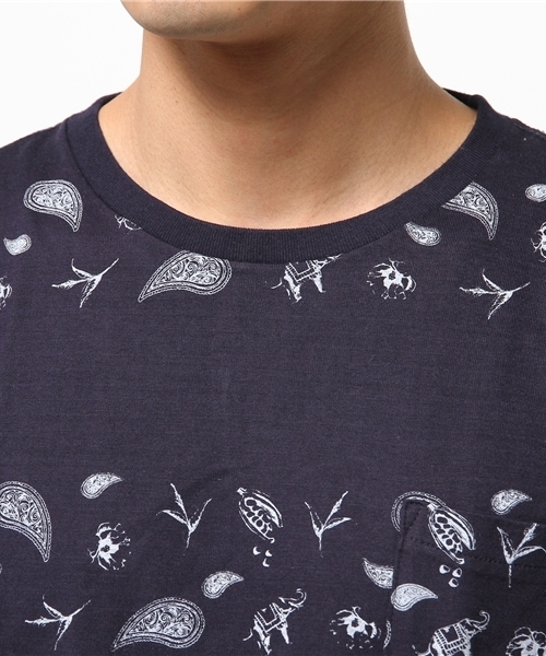 OUTLET(アウトレット)の「【CIAOPANIC TYPY】POC総柄ボーダーTEE(Tシャツ/カットソー・メンズ・ネイビー/ホワイト・LARGE/MEDIUM)」の6枚目の写真