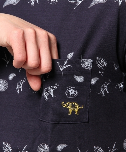 OUTLET(アウトレット)の「【CIAOPANIC TYPY】POC総柄ボーダーTEE(Tシャツ/カットソー・メンズ・ネイビー/ホワイト・LARGE/MEDIUM)」の8枚目の写真