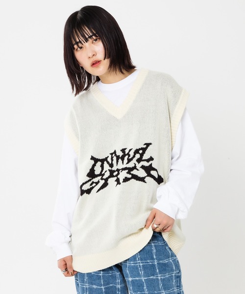 MAHAGRID(マハグリッド)の「『mahagrid/マハグリッド』TRIBAL LOGO KNIT VEST/トライバルロゴニットベスト(ベスト・レディース・ブラック/アイボリー・M/L/S)」の15枚目の写真