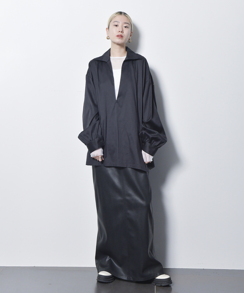 CITYSHOP（シティーショップ）の「NET TEE：カットソー（Tシャツ/カットソー・レディース・ブラック/ホワイト・FREE）」の5枚目の写真