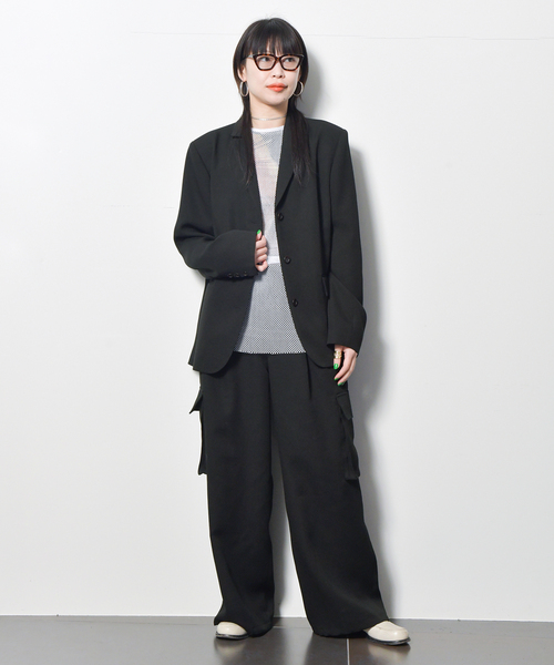 CITYSHOP（シティーショップ）の「NET TEE：カットソー（Tシャツ/カットソー・レディース・ブラック/ホワイト・FREE）」の8枚目の写真