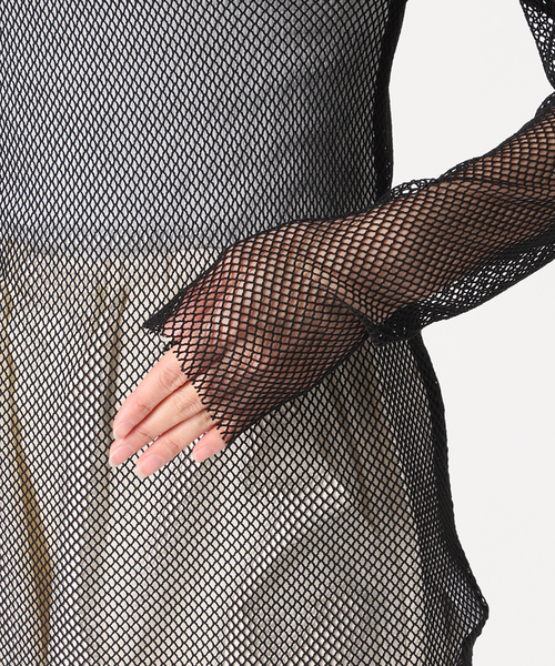 CITYSHOP（シティーショップ）の「NET TEE：カットソー（Tシャツ/カットソー・レディース・ブラック/ホワイト・FREE）」の15枚目の写真