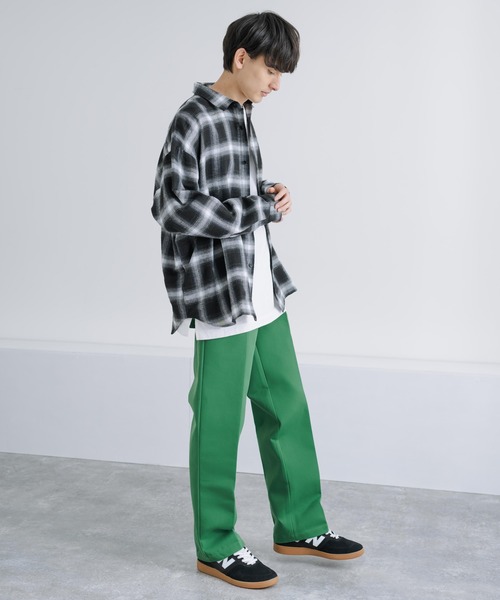 Rocky Monroe(ロッキーモンロー)の「ヘビーツイル シャーリング センタープレスイージーバギーパンツ(スラックス・メンズ・グリーン/オレンジ/ベージュ/ブラック・M/L/LL)」の14枚目の写真