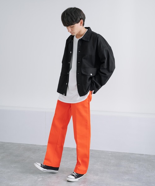 Rocky Monroe(ロッキーモンロー)の「ヘビーツイル シャーリング センタープレスイージーバギーパンツ(スラックス・メンズ・グリーン/オレンジ/ベージュ/ブラック・M/L/LL)」の19枚目の写真