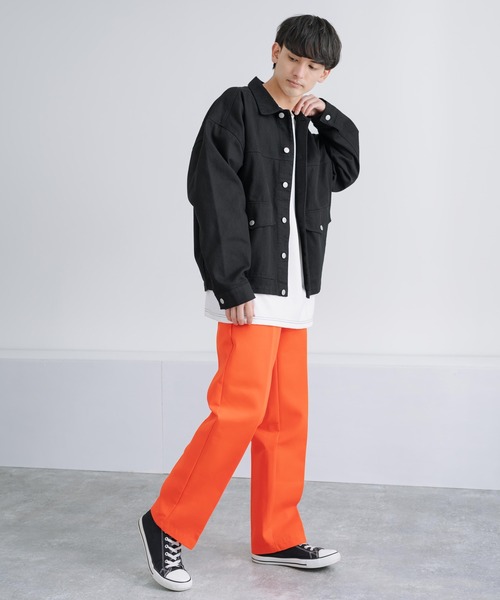 Rocky Monroe(ロッキーモンロー)の「ヘビーツイル シャーリング センタープレスイージーバギーパンツ(スラックス・メンズ・グリーン/オレンジ/ベージュ/ブラック・M/L/LL)」の20枚目の写真