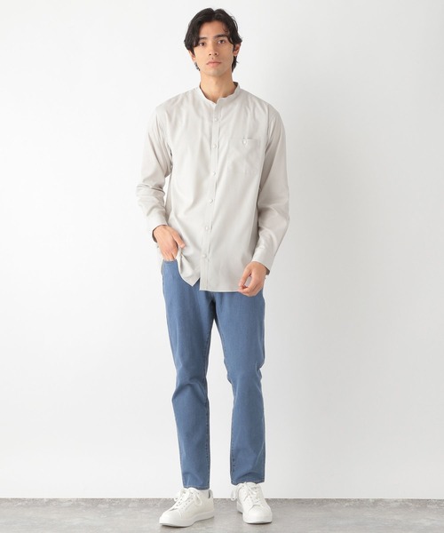 GLOBAL WORK(グローバルワーク)の「サラサマシャツ/バンドカラー/172778(シャツ/ブラウス・メンズ・ライトグレー/ベージュ/ダークブルー/チャコールグレー・LARGE/SMALL/MEDIUM/X-LARGE)」の5枚目の写真