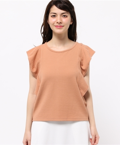 mystic（ミスティック）の「タックフレア袖プルオーバー（Tシャツ/カットソー・レディース・ブラック/ネイビー/キャメル/オフホワイト・ﾌﾘ-）」の12枚目の写真