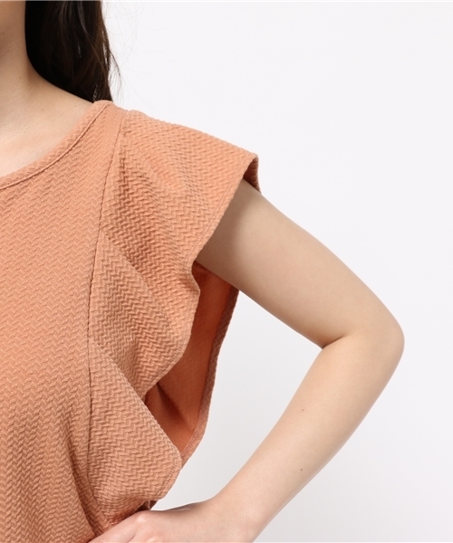 mystic（ミスティック）の「タックフレア袖プルオーバー（Tシャツ/カットソー・レディース・ブラック/ネイビー/キャメル/オフホワイト・ﾌﾘ-）」の10枚目の写真