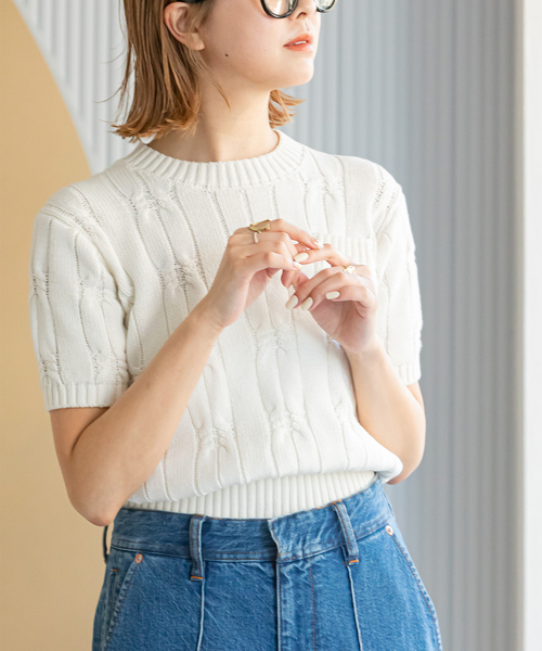 コンパクトケーブルニット（ニット/セーター）｜U by SPICK&SPAN（ユー