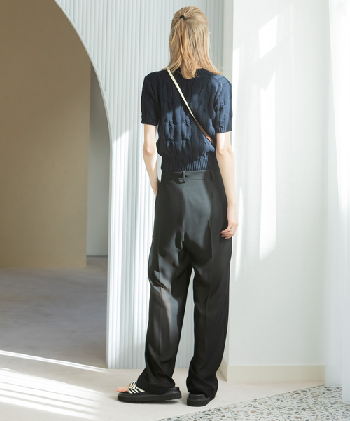 2025年春物。スピックアンドスパン　透かし柄　コンパクトニット　黒 Brand-new! 2025 Spring｜Spick & Span｜特集｜BAYCREW'S STORE