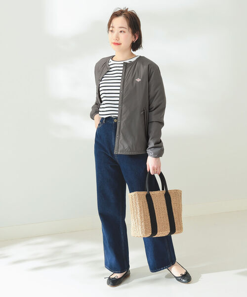 DANTON（ダントン）の「DANTON / ＜WOMEN＞ INSULATION COLLARLESS JACKET（ブルゾン・レディース・グレー/ホワイト系その他5/グリーン系その他・SMALL/MEDIUM）」の6枚目の写真