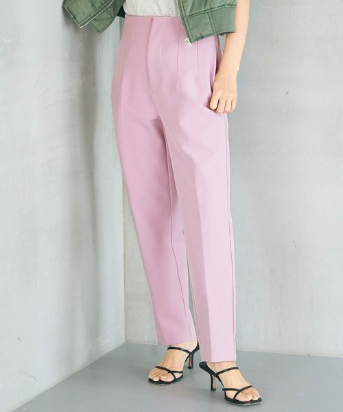 coca（coca）（コカ）の「ハイウエスト美脚ストレッチテーパードパンツ（スラックス・レディース・アイボリー/ブラック/ベージュ/ライトグリーン/ライトベージュ/ダークベージュ/ダークグリーン/イエロー/グレー/ピンク/ブラウン/グレイッシュベージュ/ライトピンク・S/M/L）」の13枚目の写真