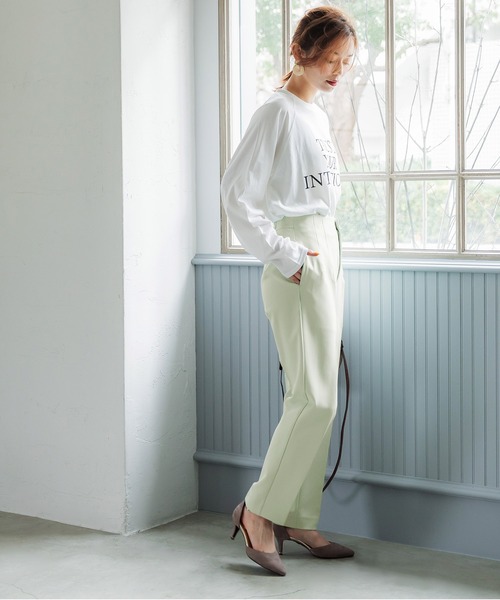 ハイウエストタックテーパードパンツ