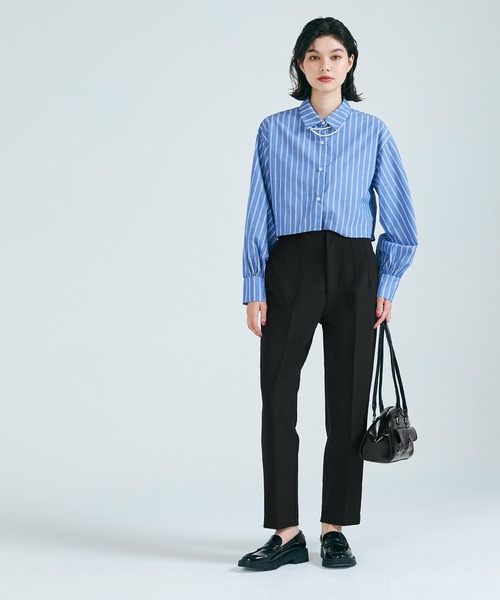 coca（coca）（コカ）の「ハイウエスト美脚ストレッチテーパードパンツ（スラックス・レディース・アイボリー/ブラック/ベージュ/ライトグリーン/ライトベージュ/ダークベージュ/ダークグリーン/イエロー/グレー/ピンク/ブラウン/グレイッシュベージュ/ライトピンク・S/M/L）」の14枚目の写真