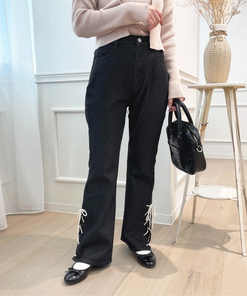 apres jour（アプレジュール）の「サイドレースアップデニムパンツ【ZOZOTOWN限定アイテム】（デニムパンツ・レディース・ライトブルー/ブラック/ダークインディゴブルー・LARGE/MEDIUM/SMALL）」の22枚目の写真