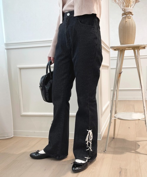 サイドレースアップデニムパンツ【ZOZOTOWN限定アイテム