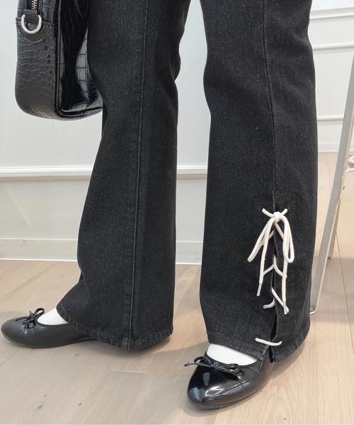 apres jour（アプレジュール）の「サイドレースアップデニムパンツ【ZOZOTOWN限定アイテム】（デニムパンツ・レディース・ライトブルー/ブラック/ダークインディゴブルー・LARGE/MEDIUM/SMALL）」の13枚目の写真