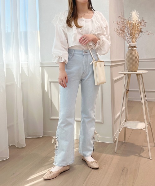 apres jour（アプレジュール）の「サイドレースアップデニムパンツ【ZOZOTOWN限定アイテム】（デニムパンツ・レディース・ライトブルー/ブラック/ダークインディゴブルー・LARGE/MEDIUM/SMALL）」の11枚目の写真