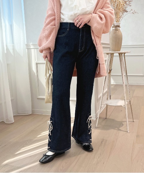 サイドレースアップデニムパンツ【ZOZOTOWN限定アイテム