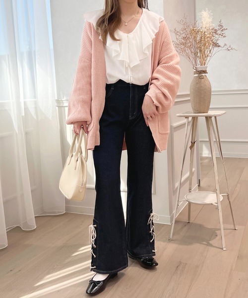 apres jour（アプレジュール）の「サイドレースアップデニムパンツ【ZOZOTOWN限定アイテム】（デニムパンツ・レディース・ライトブルー/ブラック/ダークインディゴブルー・LARGE/MEDIUM/SMALL）」の12枚目の写真