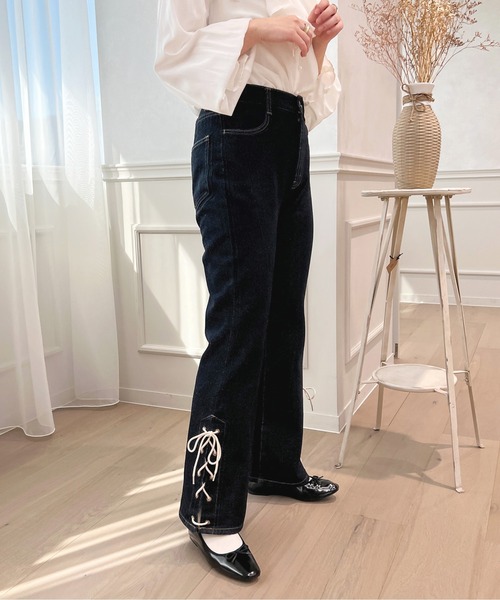 サイドレースアップデニムパンツ【ZOZOTOWN限定アイテム】（デニム