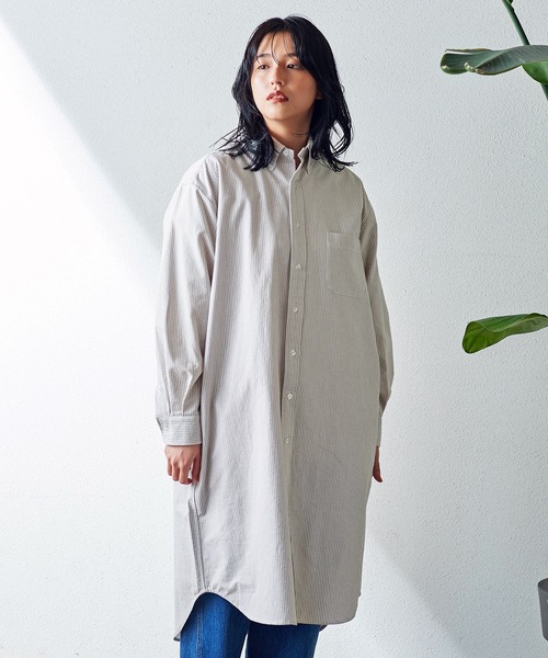 UNIVERSAL OVERALL（ユニバーサルオーバーオール）の「UNIVERSAL OVERALL　BD SHIRT OP U2312152（シャツワンピース・レディース・ブラック/ブラウン/サックスブルー・FREE）」の22枚目の写真